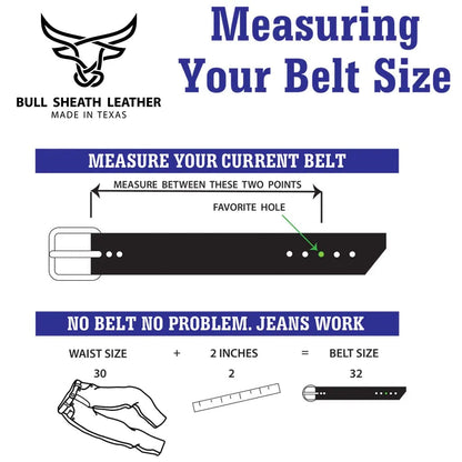 Bull Sheath Leather Men's Leather Belt - Black