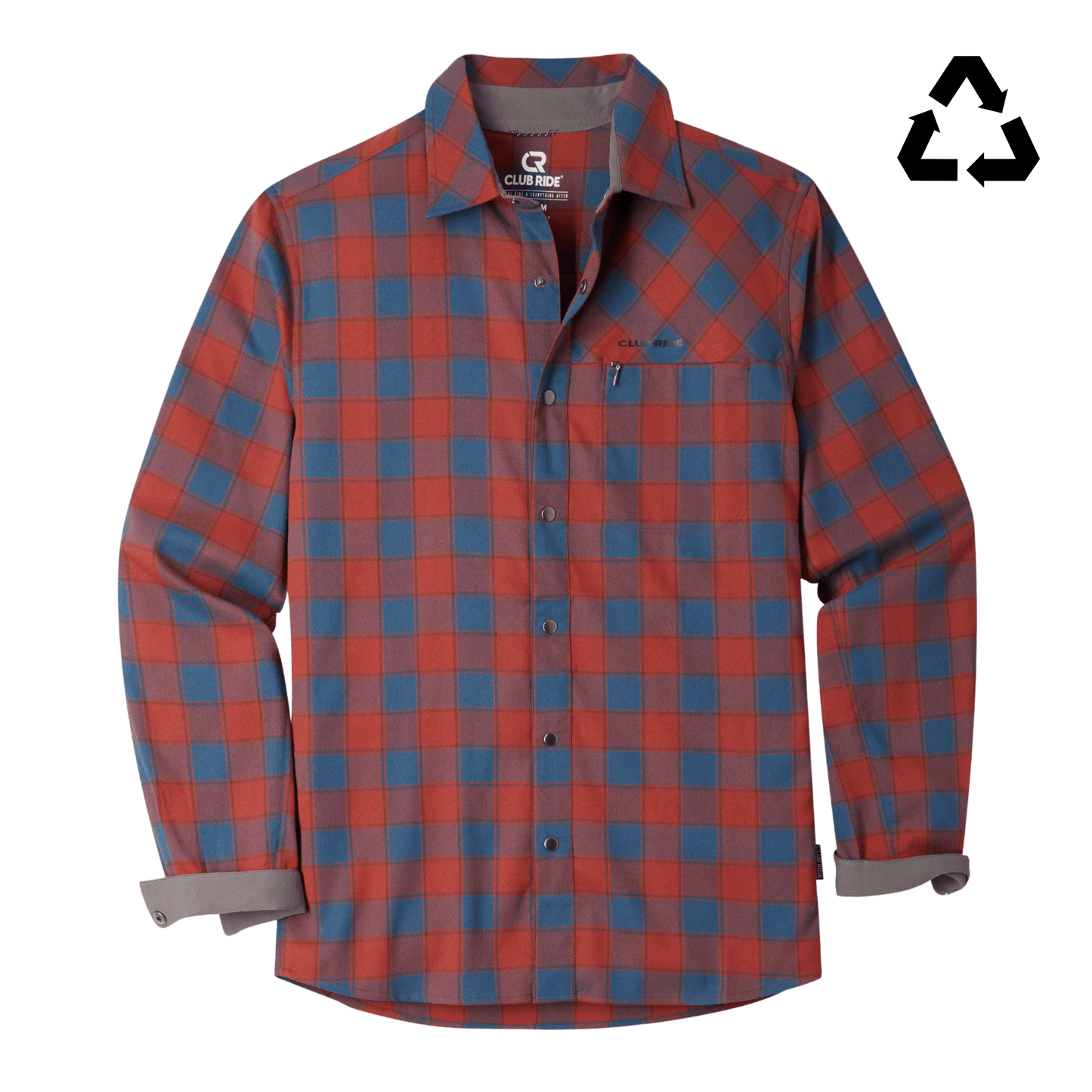 Club Ride Apparel Men's Shaka Brushed Stretch Riding Flannel