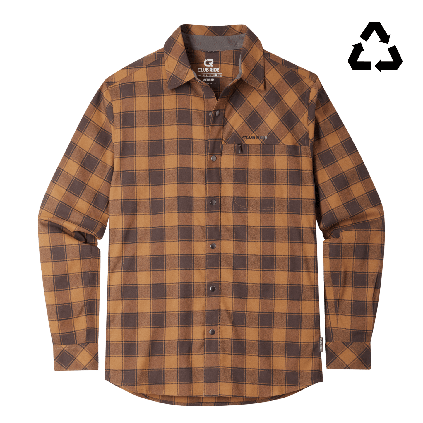 Club Ride Apparel Men's Shaka Brushed Stretch Riding Flannel