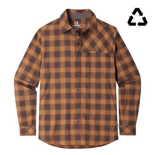 Club Ride Apparel Men's Shaka Brushed Stretch Riding Flannel
