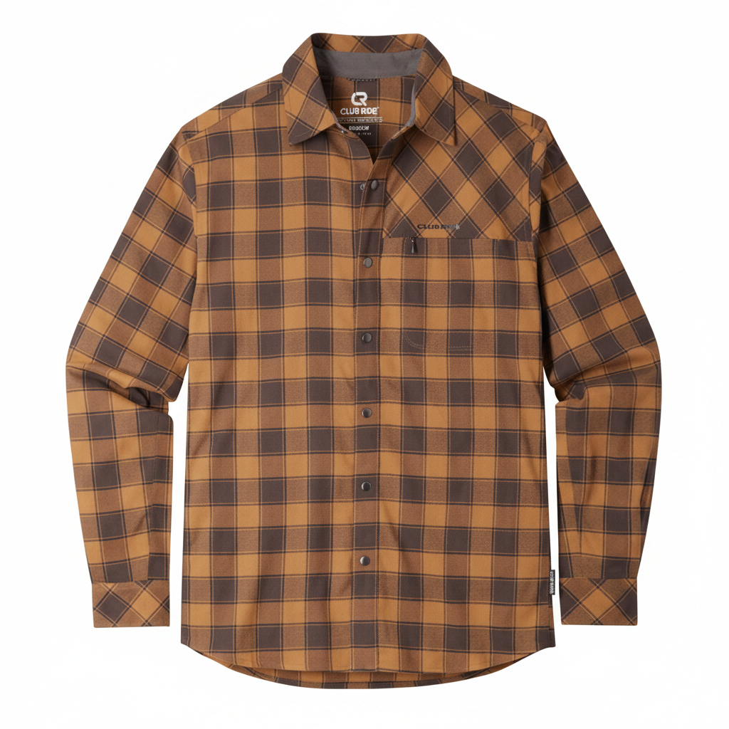 Club Ride Apparel Men's Shaka Brushed Stretch Riding Flannel