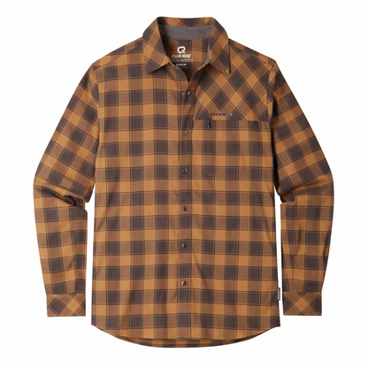 Club Ride Apparel Men's Shaka Brushed Stretch Riding Flannel