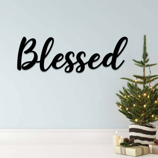 MetalPlex - Blessed Script - Metal Wall Art