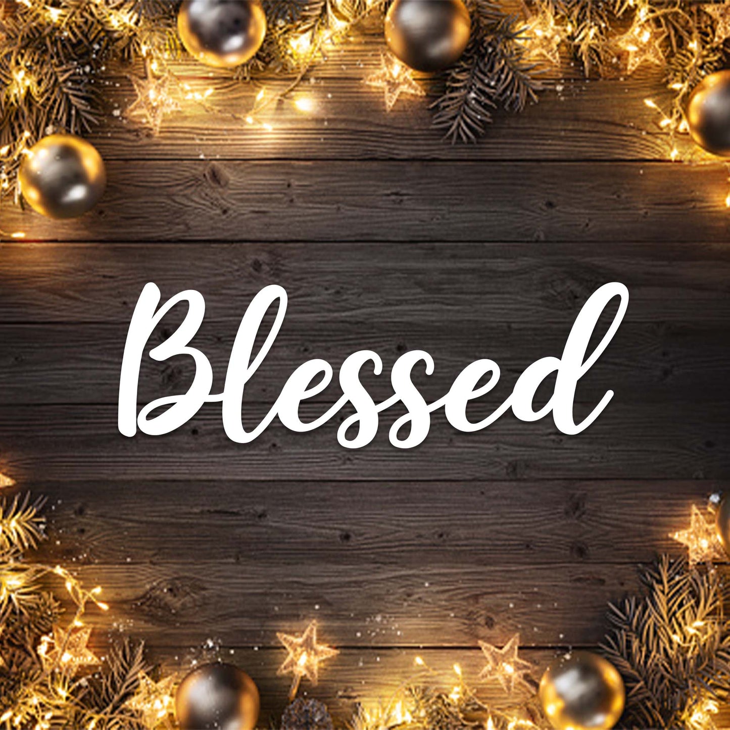 MetalPlex - Blessed Script - Metal Wall Art