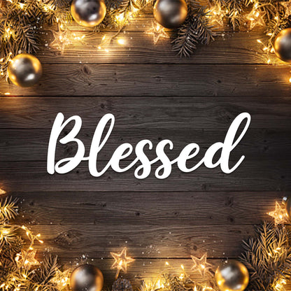 MetalPlex - Blessed Script - Metal Wall Art