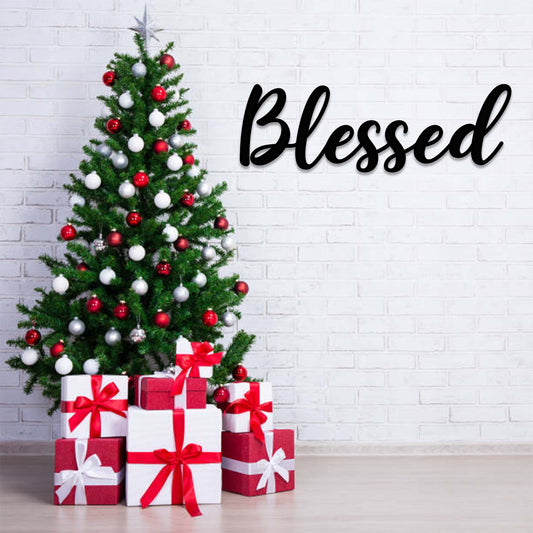 MetalPlex - Blessed Script - Metal Wall Art