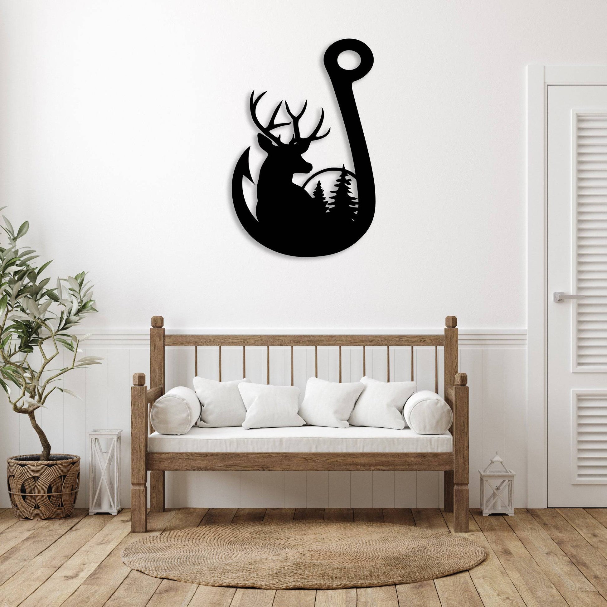MetalPlex - Deer Fishing Hook - Metal Wall Art - Angler's Pro Tackle & Outdoors
