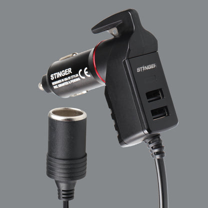 Stinger Survival Tools USB Car Charger Emergency Tool With Single Cigarette Lighter Connection