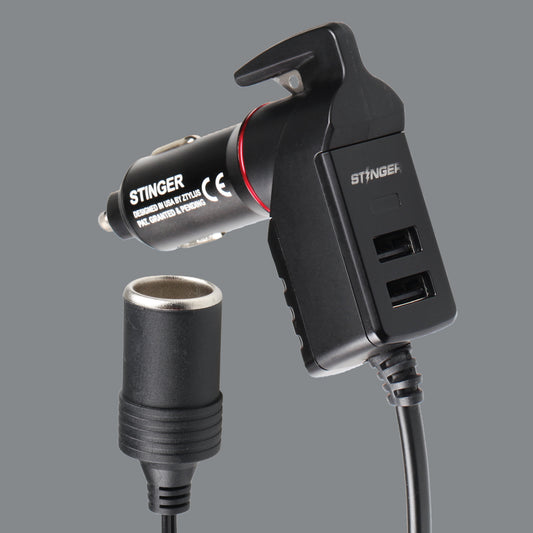 Stinger Survival Tools USB Car Charger Emergency Tool With Single Cigarette Lighter Connection