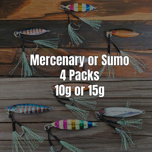 Submission Jigs - Micro Sumo and Mercenary - Slow Pitch Jigs - 4 Packs