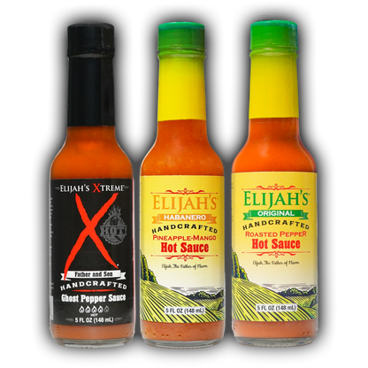 Elijah's Xtreme Mild & Hot Trio Hot Sauce Set