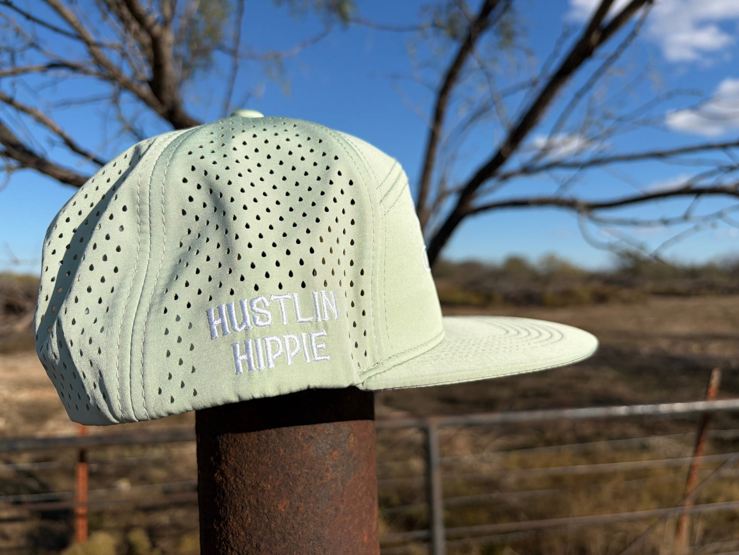 Hustlin Hippie PL Series Hydro Snapback- MINT GREEN- WHITE LOGO w/ BOLD style