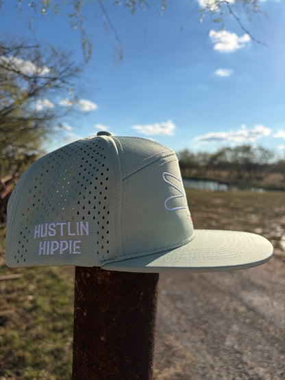 Hustlin Hippie PL Series Hydro Snapback- MINT GREEN- WHITE LOGO w/ BOLD style