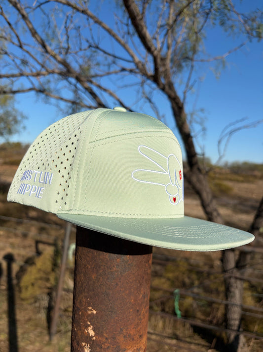 Hustlin Hippie PL Series Hydro Snapback- MINT GREEN- WHITE LOGO w/ BOLD style