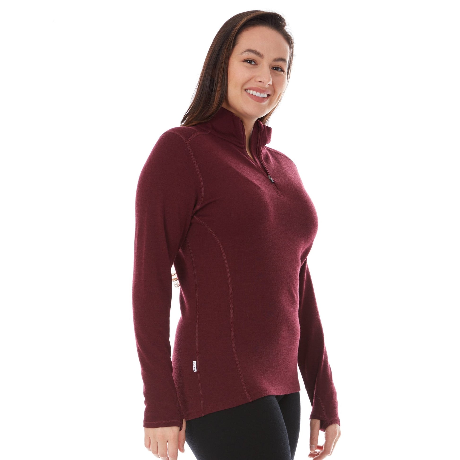 Minus33 Midweight - Sequoia Women's 1/4 Zip 100% Merino Wool - Angler's Pro Tackle & Outdoors