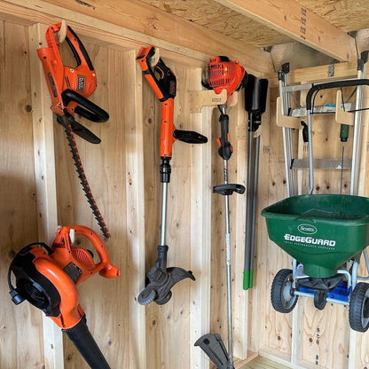 HangThis Up - Miscellaneous Organizer Hook, Storage shed, Yard Shed Organization System, Yard Tool Rack