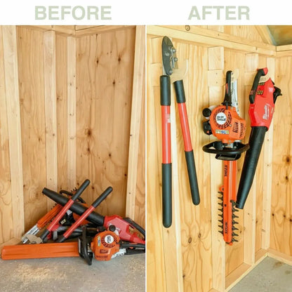 HangThis Up - Miscellaneous Organizer Hook, Storage shed, Yard Shed Organization System, Yard Tool Rack