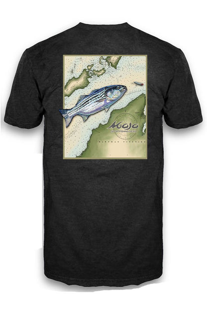 Mojo - Striper Sea Chart Short Sleeve T-Shirt - Angler's Pro Tackle & Outdoors