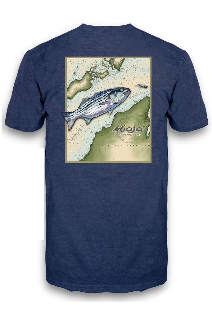 Mojo - Striper Sea Chart Short Sleeve T-Shirt - Angler's Pro Tackle & Outdoors