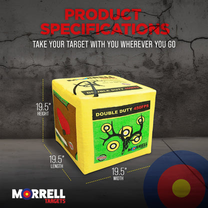 Morrell Double Duty 450 FPS 4 Sided Cube Field Point Archery Bag Target, 2 Pack - Angler's Pro Tackle & Outdoors