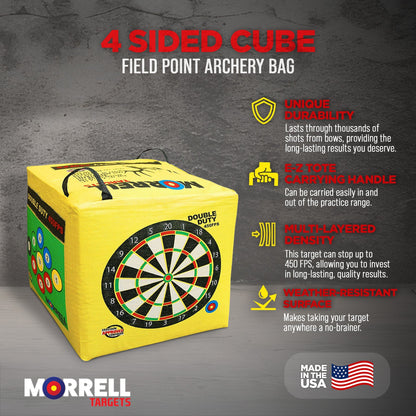 Morrell Double Duty 450 FPS 4 Sided Cube Field Point Archery Bag Target, 3 Pack - Angler's Pro Tackle & Outdoors