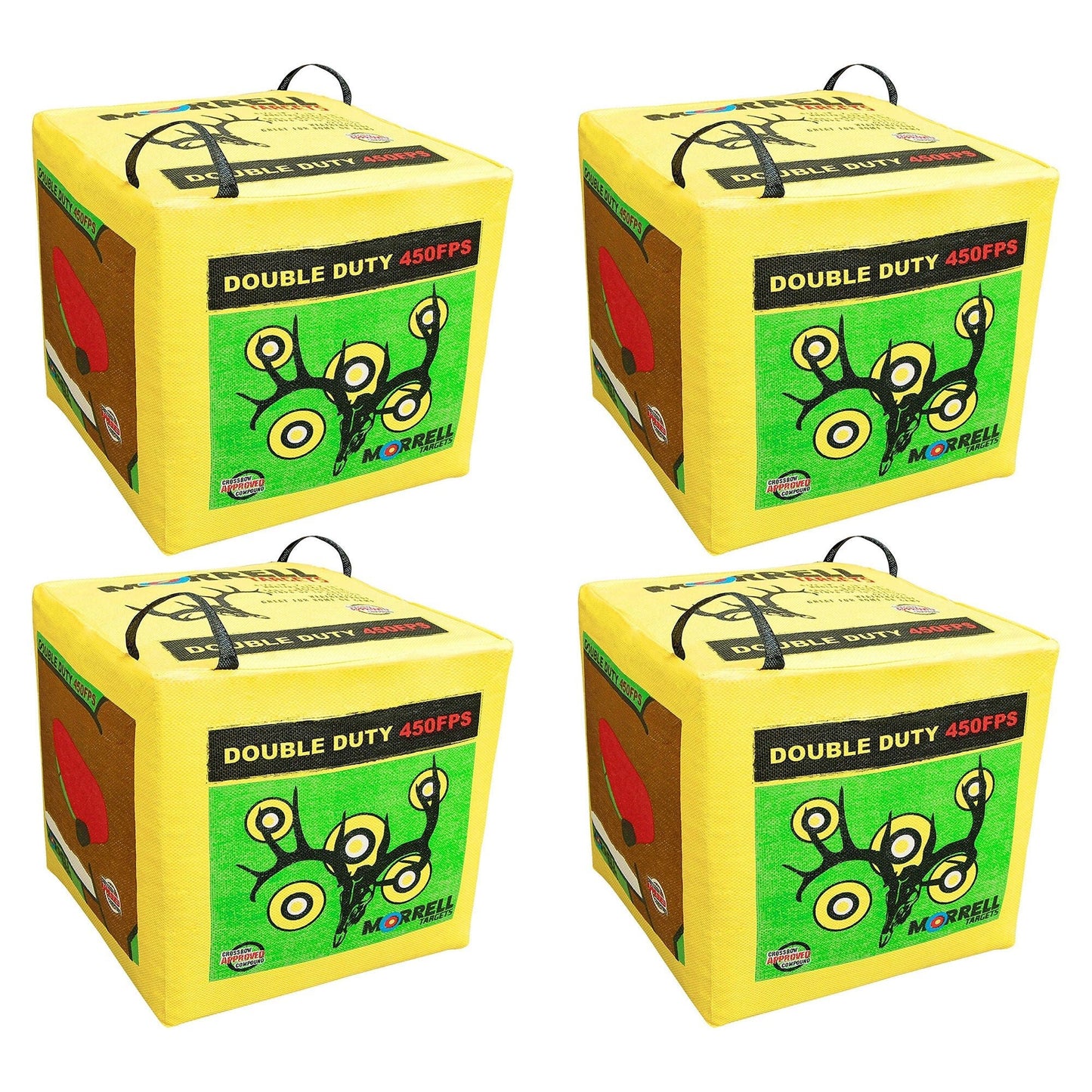 Morrell Double Duty 450 FPS 4 Sided Cube Field Point Archery Bag Target, 4 Pack - Angler's Pro Tackle & Outdoors