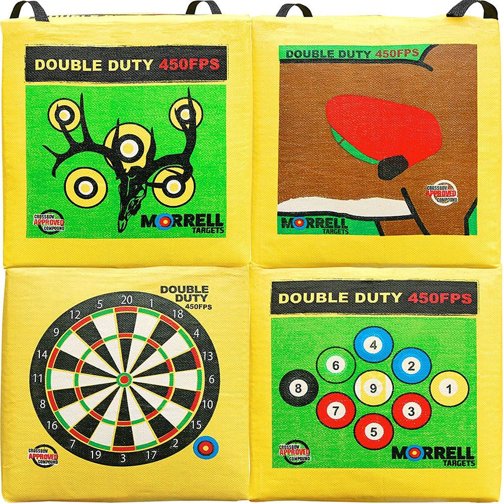 Morrell Double Duty 450 FPS 4 Sided Cube Field Point Archery Bag Target, Yellow - Angler's Pro Tackle & Outdoors