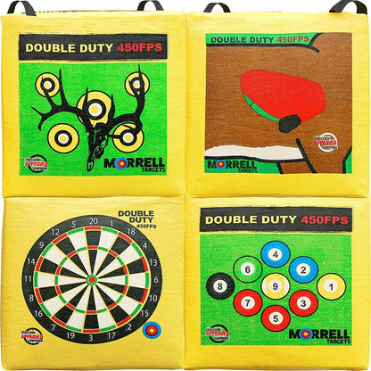 Morrell Double Duty 450 FPS 4 Sided Cube Field Point Archery Bag Target, Yellow - Angler's Pro Tackle & Outdoors