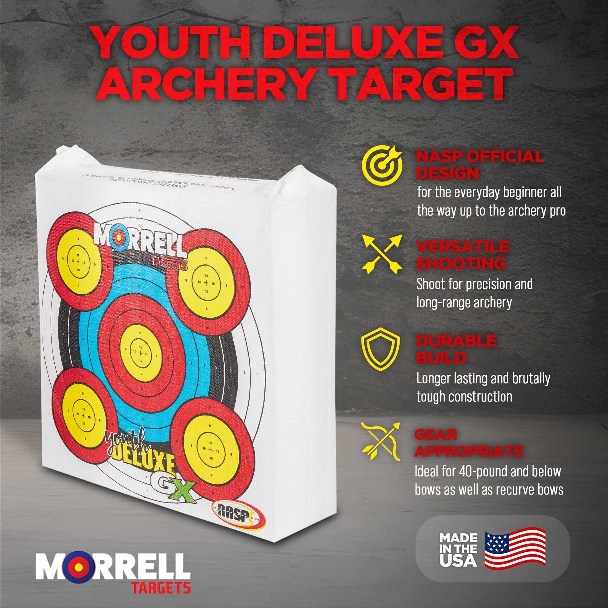 Morrell Outdoor Youth Deluxe GX Range NASP Field Point Archery Target (4 Pack) - Angler's Pro Tackle & Outdoors