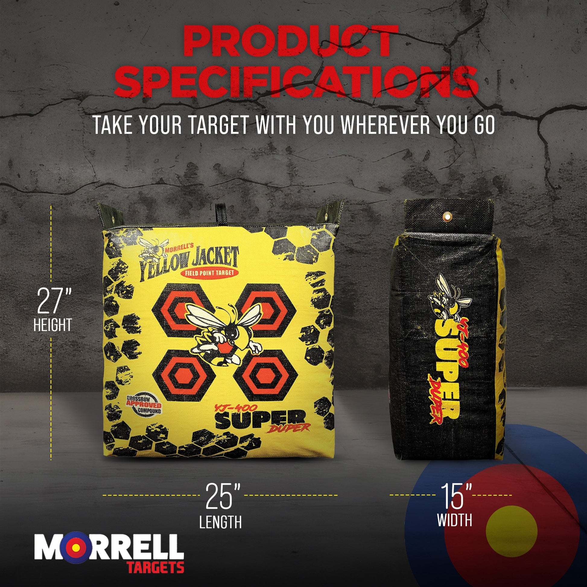 Morrell Super Duper Archery Bag Targets for High - Speed Bows, 4 Pack, Yellow - Angler's Pro Tackle & Outdoors