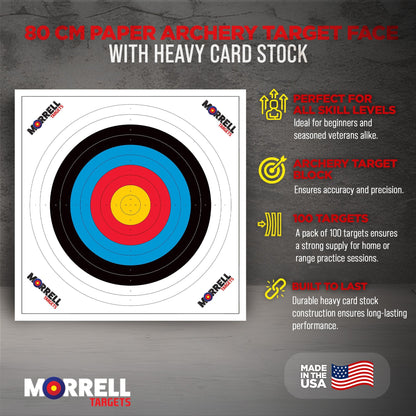 Morrell Targets 100 Pieces Thin Paper Archery Target with Card Stock, 2 Pack - Angler's Pro Tackle & Outdoors