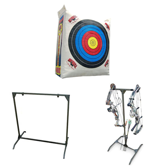 Morrell Targets Archery Bag Target, HME 30 Inch Bag Stand, and Bow Storage Rack - Angler's Pro Tackle & Outdoors