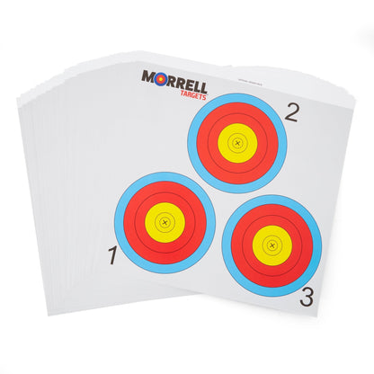 Morrell Targets Archery NFAA Official 3 Spot Paper Target Face, 100 Count Pack - Angler's Pro Tackle & Outdoors