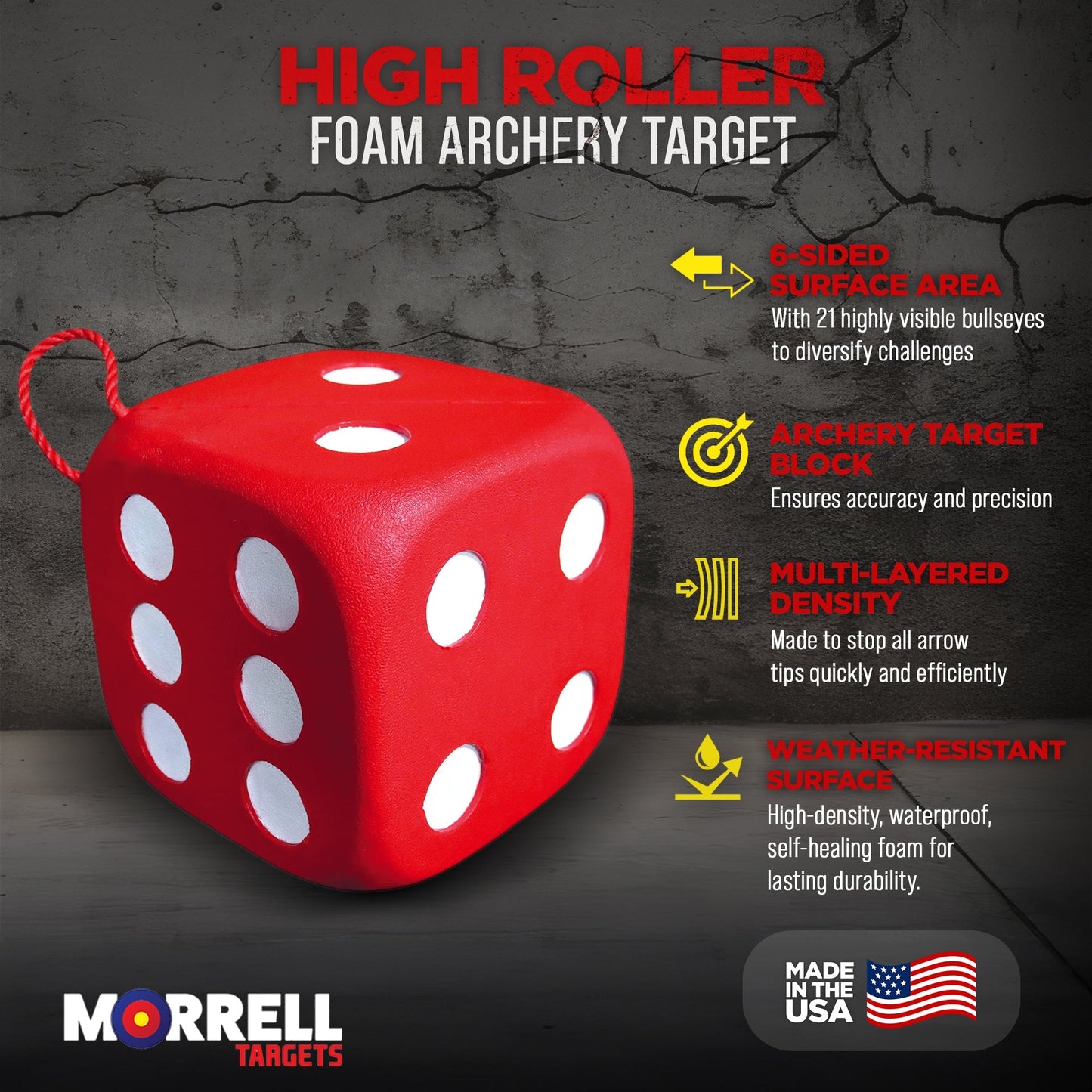 Morrell Targets High Roller Foam 6 Sided 21 Combo Archery Target, 2 Pack, Red - Angler's Pro Tackle & Outdoors