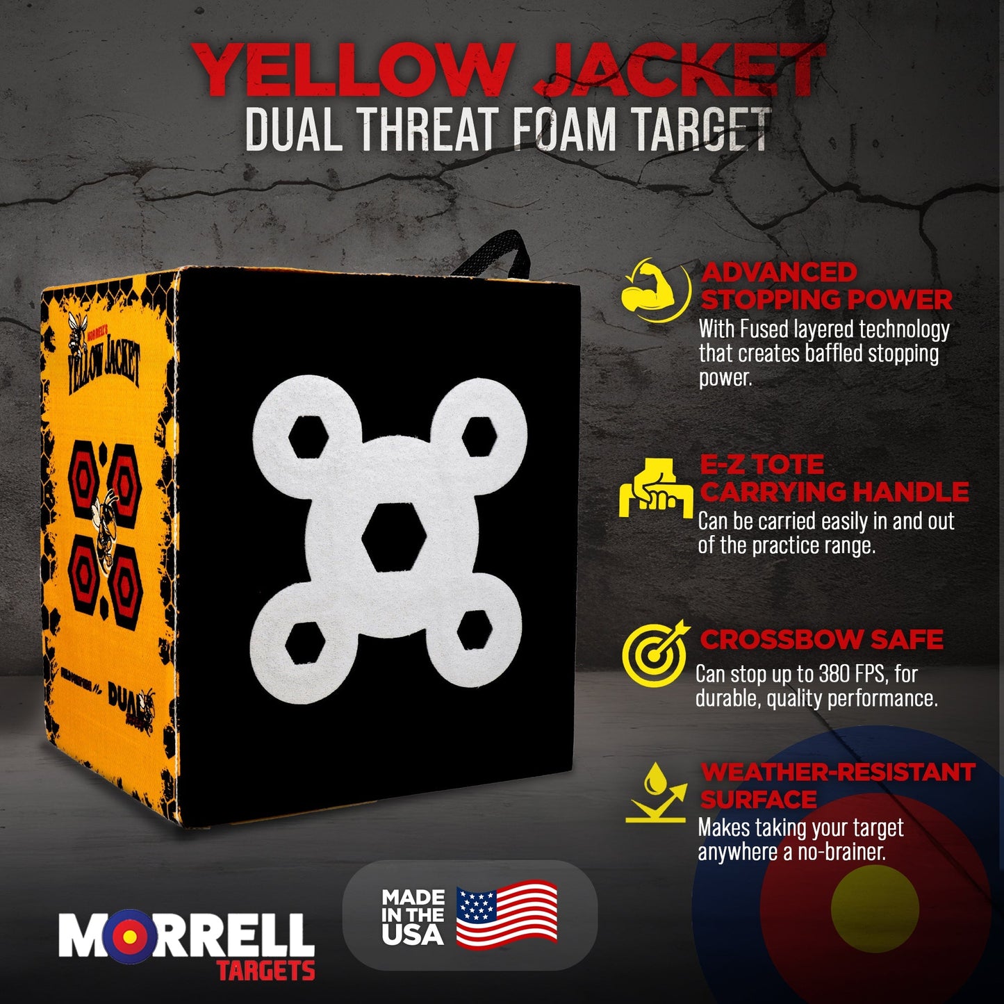 Morrell Yellow Jacket 380 FPS Crossbow Cube Targets with Carry Handle, 2 Pack - Angler's Pro Tackle & Outdoors