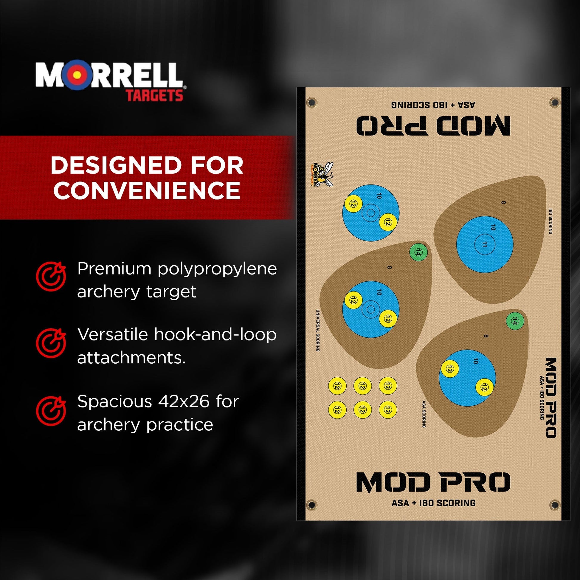 Morrell Yellow Jacket MOD Pro ASA & IBO Shooting Bullseyes with Scoring, 2 Pack - Angler's Pro Tackle & Outdoors