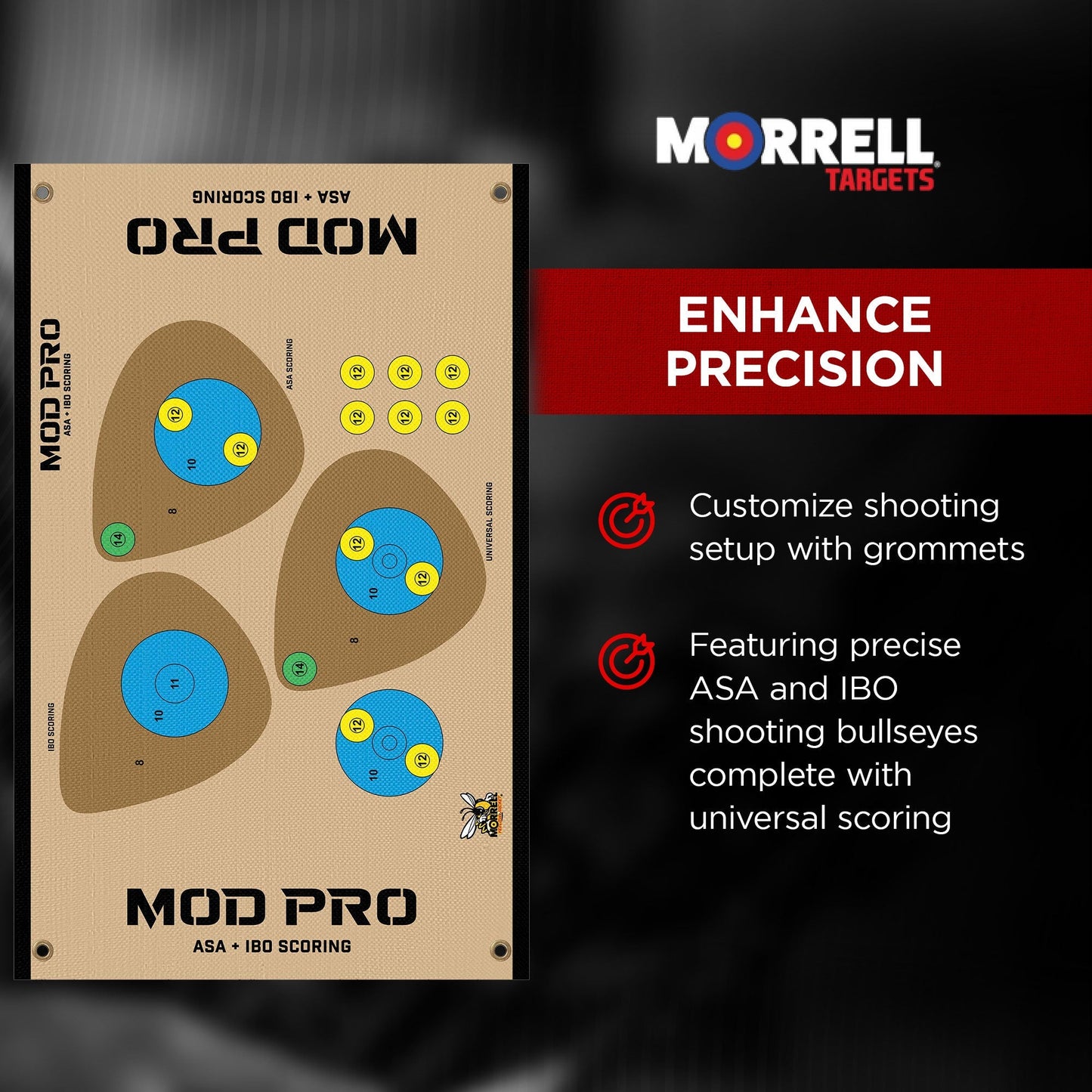 Morrell Yellow Jacket MOD Pro ASA & IBO Shooting Bullseyes with Scoring, 2 Pack - Angler's Pro Tackle & Outdoors