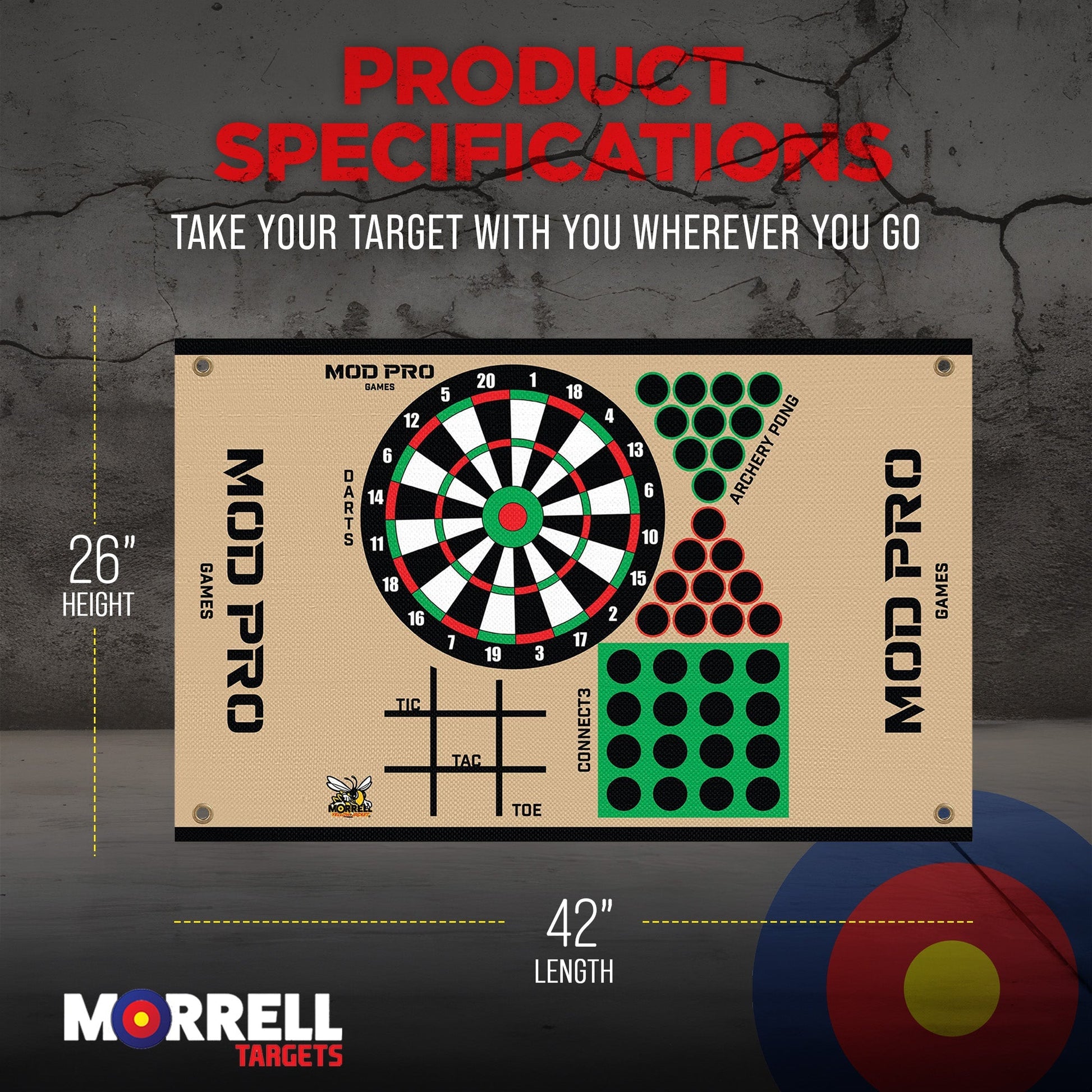 Morrell Yellow Jacket MOD Pro Games Wrap w/ Archery Pong and Dart Board Bullseye - Angler's Pro Tackle & Outdoors