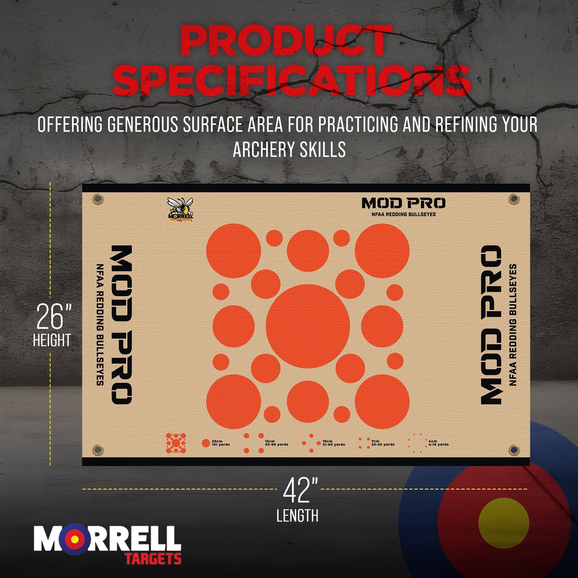 Morrell Yellow Jacket MOD Pro Redding NFAA Bullseyes Wrap with Hook and Loop - Angler's Pro Tackle & Outdoors