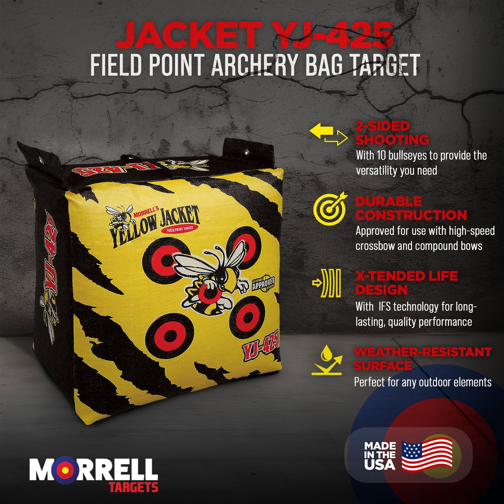 Morrell Yellow Jacket YJ - 425 Portable Field Point Archery Bag Target, 3 Pack - Angler's Pro Tackle & Outdoors