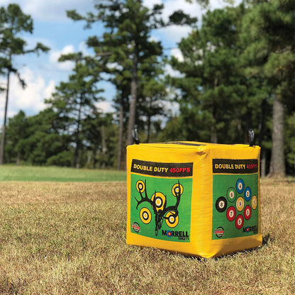 Morrell Double Duty 450 FPS 4 Sided Cube Field Point Archery Bag Target, Yellow