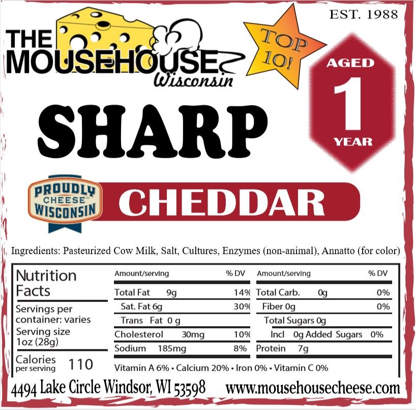 Mousehouse Cheesehaus 1 Year Sharp Cheddar - Angler's Pro Tackle & Outdoors