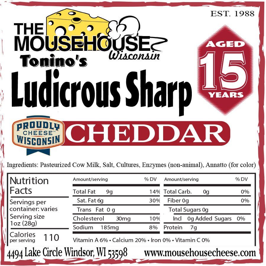 Mousehouse Cheesehaus 15 Year Old Ludicrous Sharp Cheddar - Angler's Pro Tackle & Outdoors