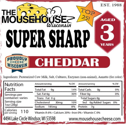 Mousehouse Cheesehaus 3 Year Old Super Sharp Cheddar - Angler's Pro Tackle & Outdoors