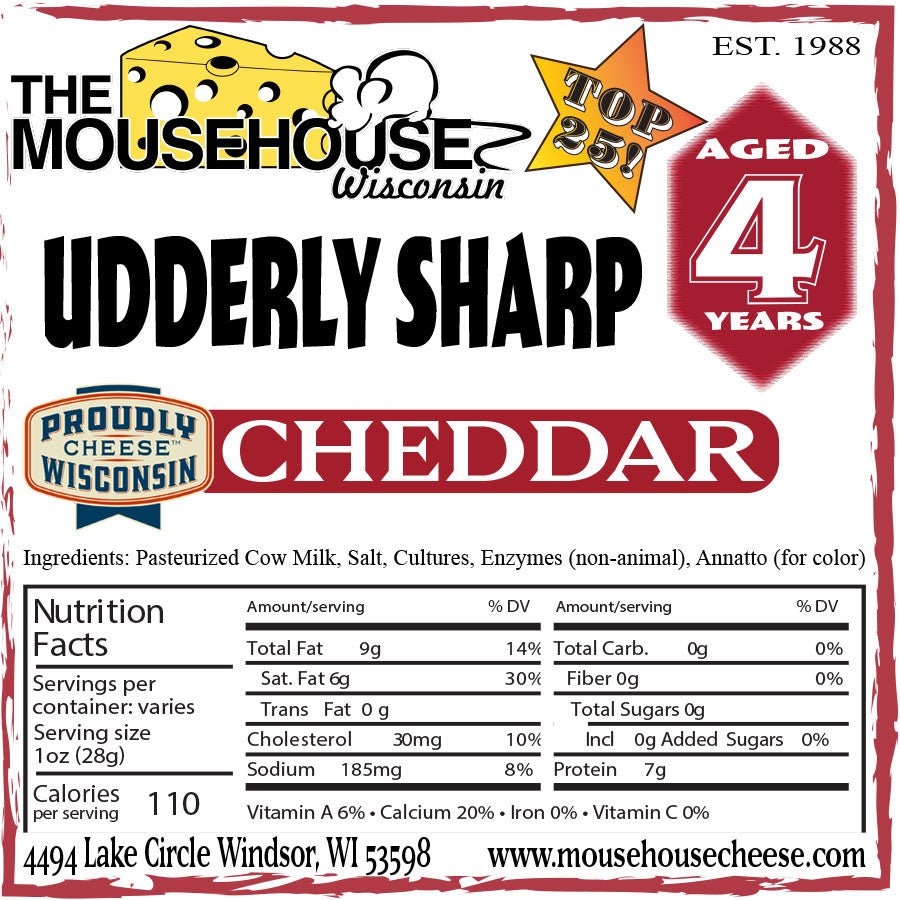 Mousehouse Cheesehaus 4 Year Old Udderly Sharp WHITE Cheddar - Angler's Pro Tackle & Outdoors