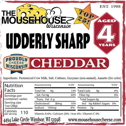 Mousehouse Cheesehaus 4 Year Old Udderly Sharp WHITE Cheddar - Angler's Pro Tackle & Outdoors