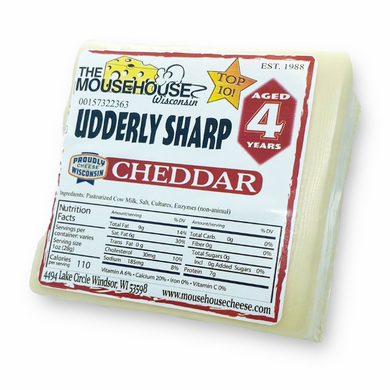 Mousehouse Cheesehaus 4 Year Old Udderly Sharp WHITE Cheddar - Angler's Pro Tackle & Outdoors