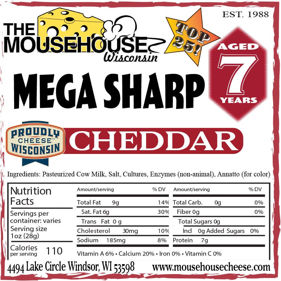 Mousehouse Cheesehaus 7 Year Old Mega Sharp Cheddar - Angler's Pro Tackle & Outdoors