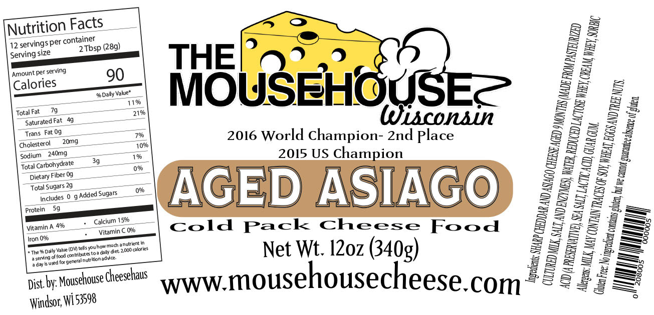 Mousehouse Cheesehaus Aged Asiago Cheddar Spread, 12 oz - Angler's Pro Tackle & Outdoors