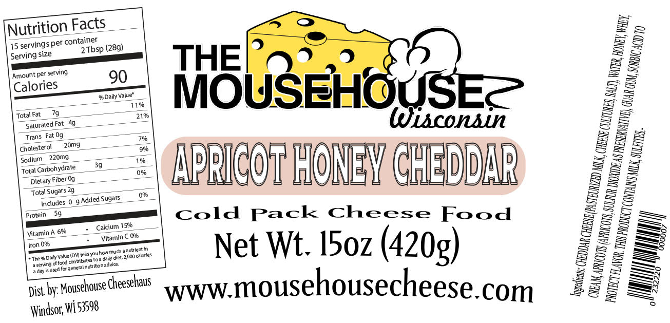 Mousehouse Cheesehaus Apricot Honey Cheddar Spread, 15 oz - Angler's Pro Tackle & Outdoors